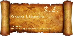 Kruppa Lizandra névjegykártya